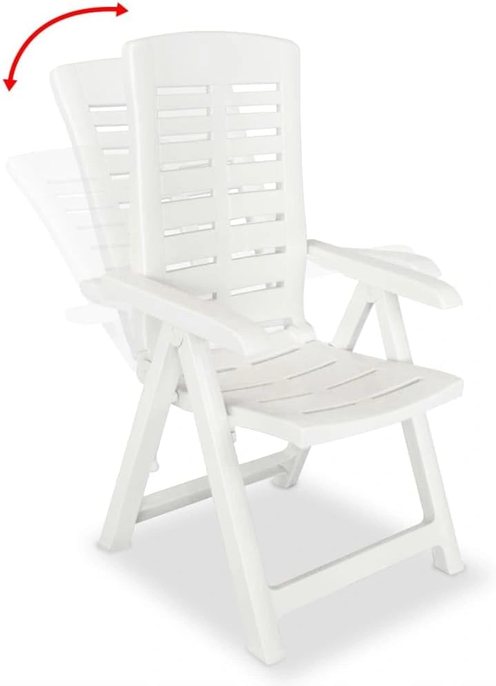 Ensemble de 2 Chaises de Jardin Réglables en Plastique Blanc