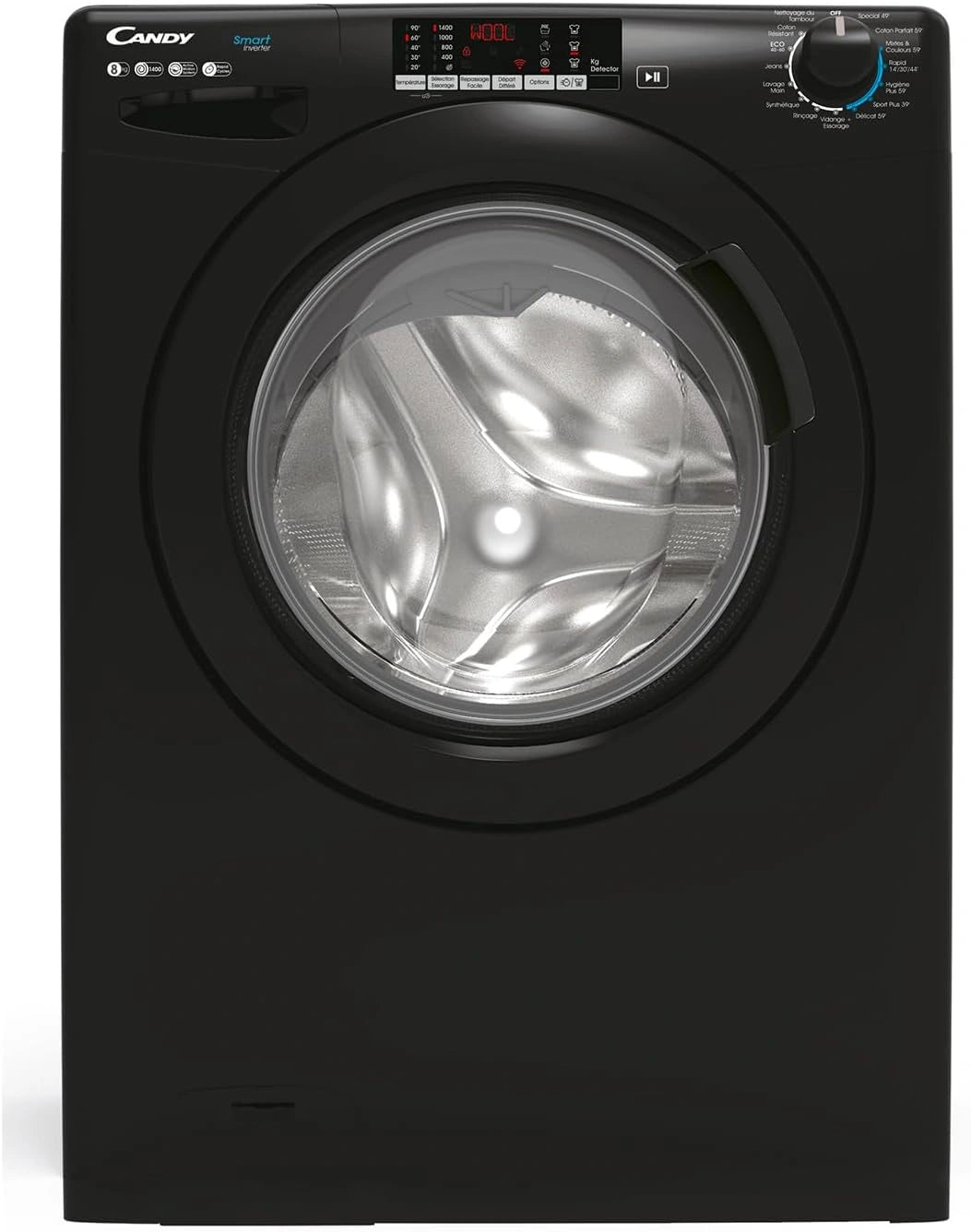 CANDY Lave-Linge Frontal 8kg, 1400 trs/min, Classe B, 15 Programmes, Écran Digital, Noir