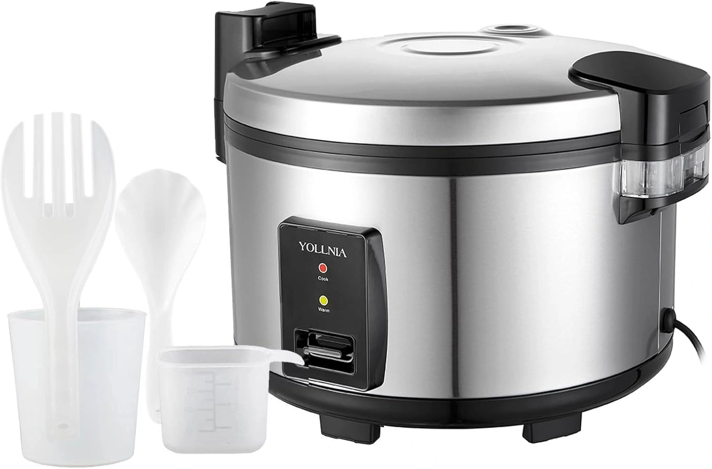 Cuit-riz 23L Grande Capacité pour 50-80 Personnes, Fonction Maintien au Chaud, 2500W, Bol Amovible Antiadhésif