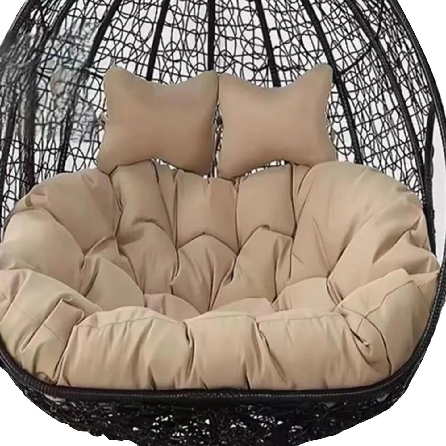 Balancelle extérieure double 2 places avec coussin kaki 170 x 120 cm
