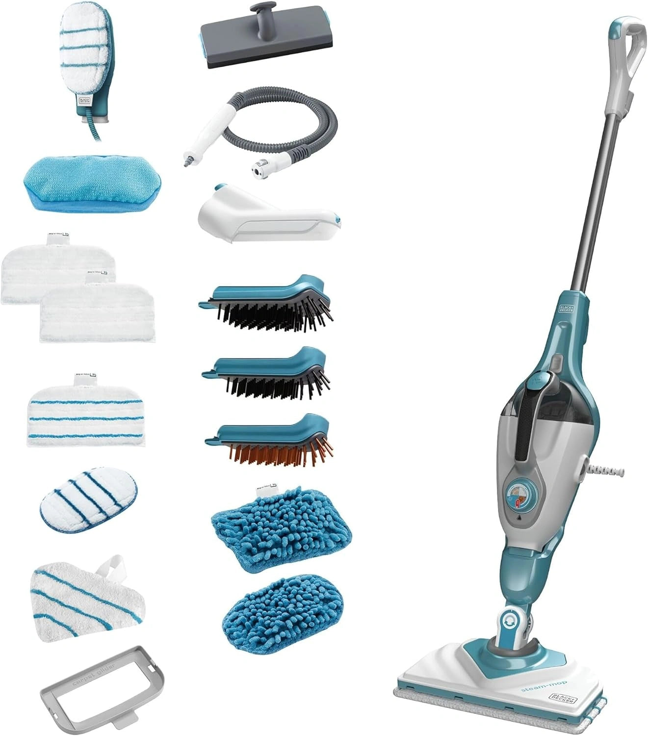 Vadrouille vapeur 10-en-1 BLACK+DECKER avec nettoyeur à main et accessoires