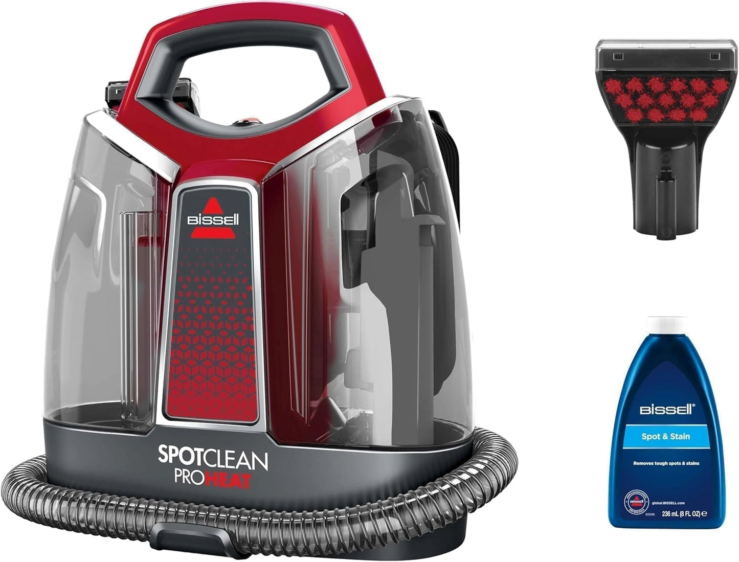 BISSELL Nettoyeur Compact SpotClean ProHeat, 330W, Technologie HeatWave, Pour Tapis, Moquettes, Canapés et Voitures