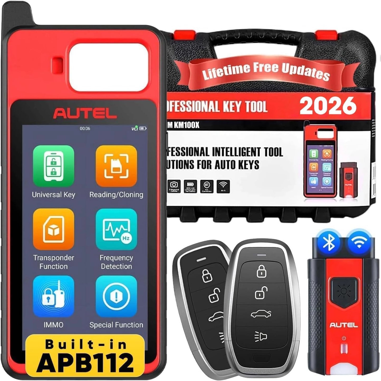 Autel MaxiIM KM100X Outil de Programmation de Clés pour Véhicules, Compatible KM100E, Version Lite IM508/IM608 Pro, Apprentissage OBD Intégré, Analyse VIN et Automobile