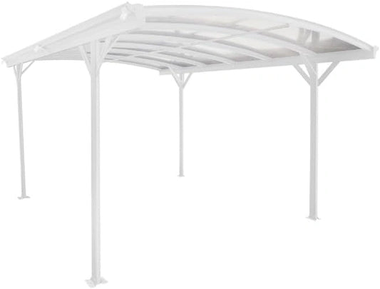 Abri de Voiture en Aluminium et Polycarbonate 13m² avec Protection UV et Gouttières