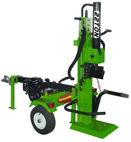 Fendeuse de bûches puissante 22 tonnes, moteur essence 6.5 CV, modèle tractable