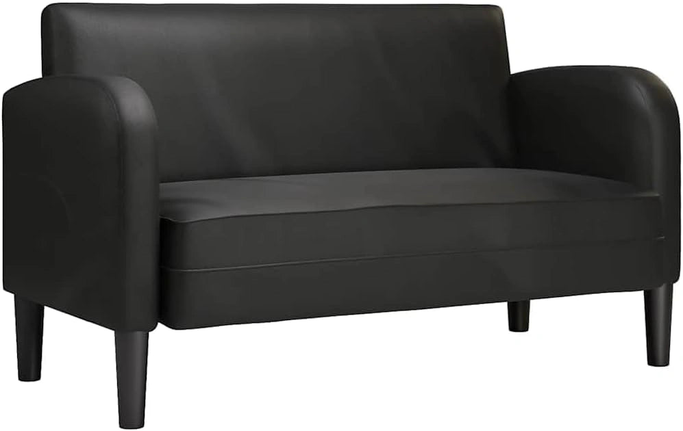 Canapé 2 Places en Similicuir Noir 110 cm - Design Moderne et Confortable