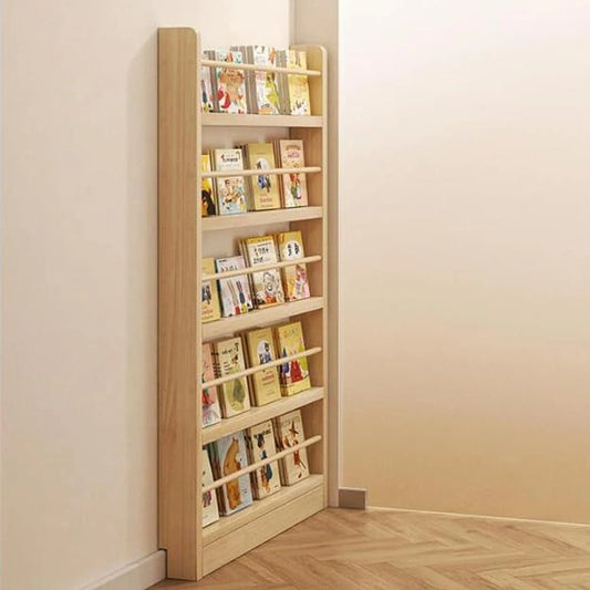 Étagères Minces en Bois Massif, Rangement Murale pour Livres - Chambre, Salon, Bureau
