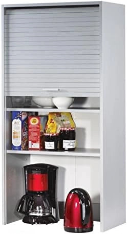 SIMMOB Armoire de Cuisine Murale en Aluminium avec 3 Étagères, 60 x 123,6 x 35 cm