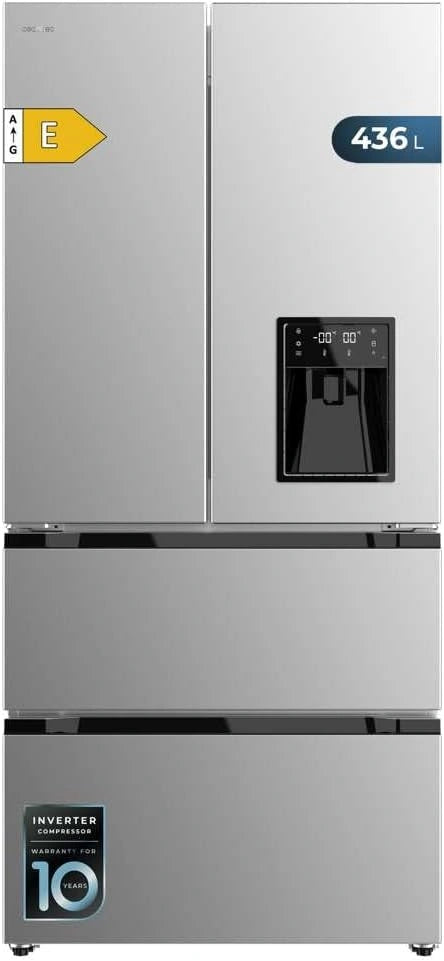 Réfrigérateur Double Porte Inox 510 L avec Distributeur d'Eau – Cecotec Bolero CoolMarket FD