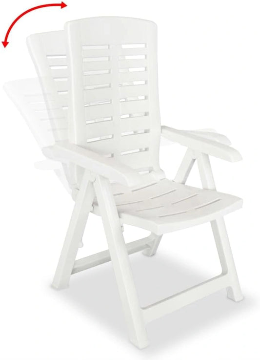 Ensemble de 2 Chaises de Jardin Réglables en Plastique Blanc