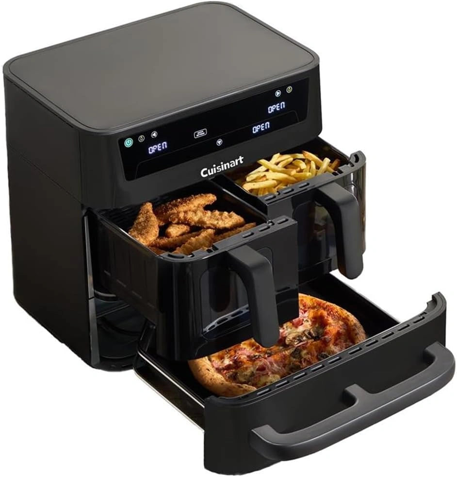Friteuse à Air et Four 13,6L Cuisinart Tri Zone, Sans PFAS, 9 Fonctions Polyvalentes, Couleur Noire