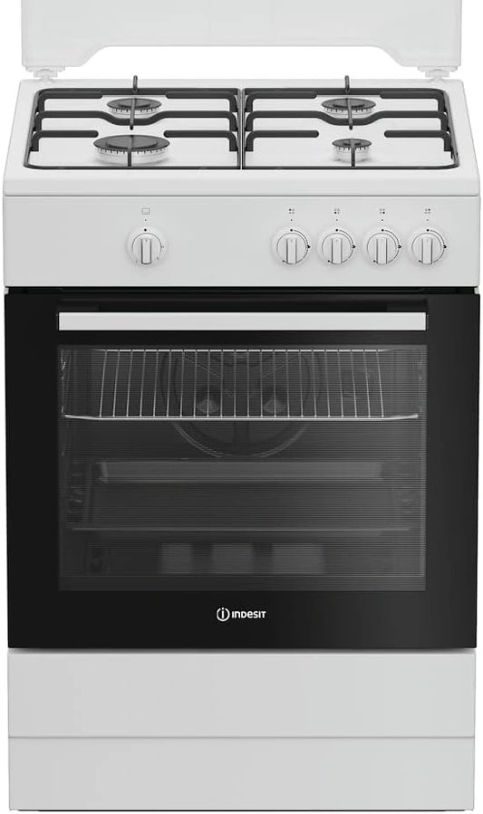 Cuisinière à Gaz 60cm avec 4 Feux, Sécurité, Blanche