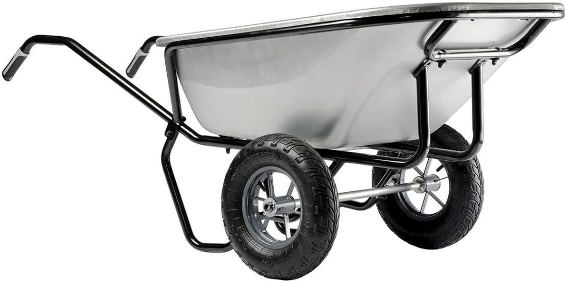Brouette Professionnelle Twin 230L Galvanisée à 2 Roues Pneumatiques