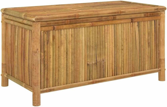 Coffre de Jardin en Bambou 110x52x55 cm - Rangement Extérieur et Boîte à Outils