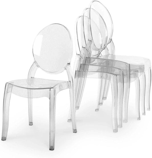Ensemble de 4 chaises design transparentes en acrylique TOLGA