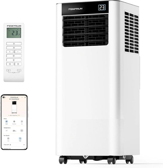 Climatiseur Portable 9000 BTU, Silencieux et Écoénergétique, Télécommande & Application, Minuterie 24H, Surface 25m²