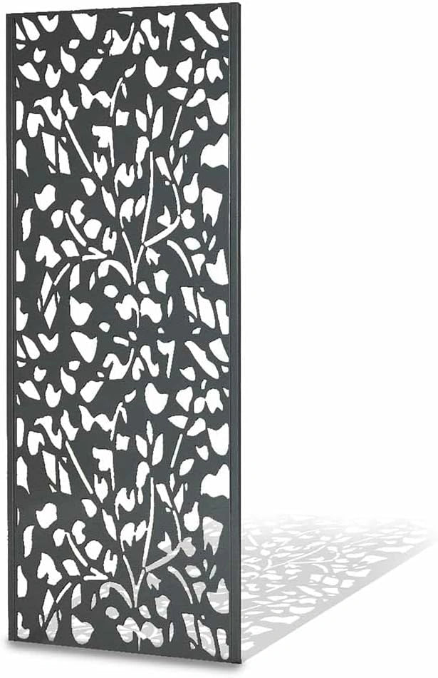 Écran Métallique Décoratif pour Extérieur 160x60 cm - Motif Floral pour Jardin, Terrasse et Balcon