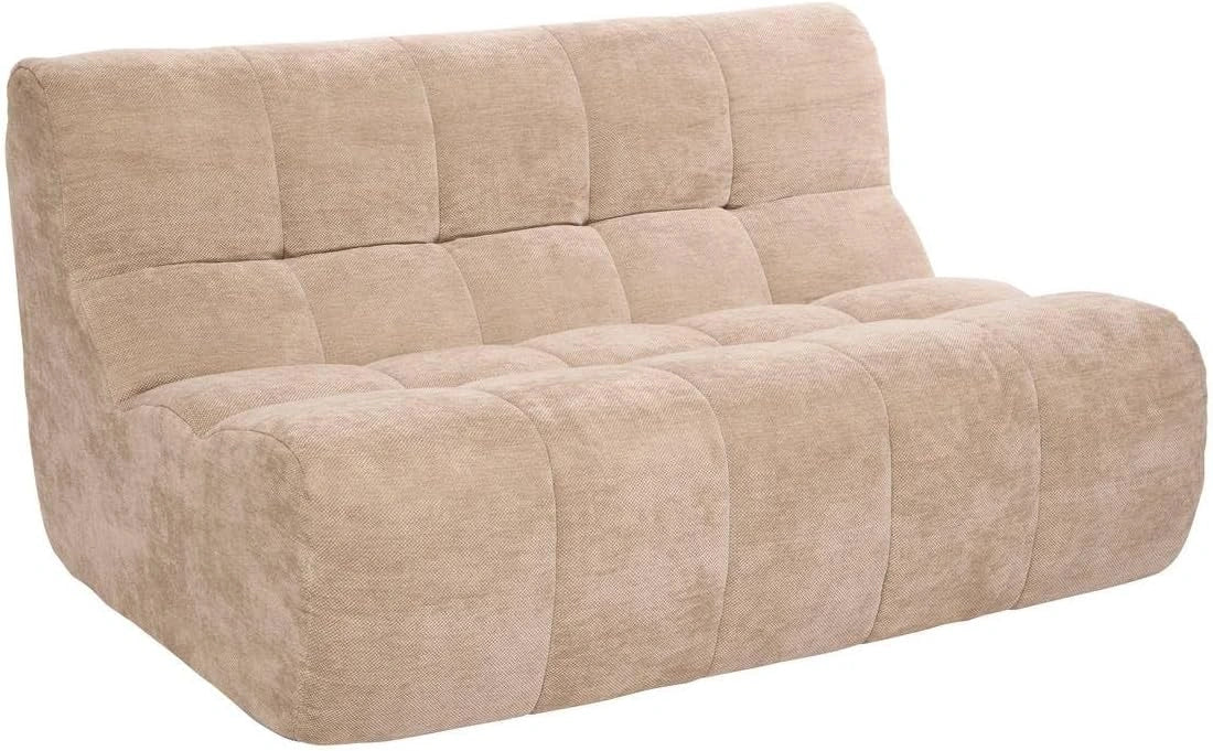 Canapé 2 Places Miroa en Tissu Beige 130x92x68 cm - Atmosphera
