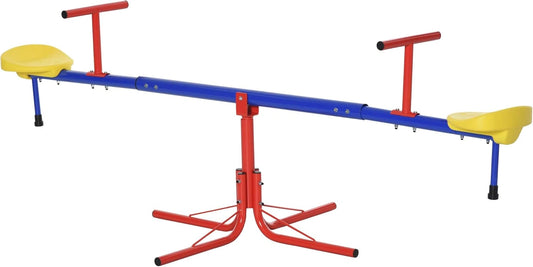 Outsunny Balançoire Rotative 360° pour Enfant 3-8 Ans, Construction Métallique et PP, Multicolore