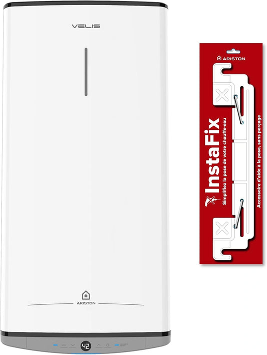 Chauffe-Eau Plat Ariston Velis Evo Dune 80L - Économie d'Énergie 15% - Chauffage Rapide - Accessoire InstaFix Inclus