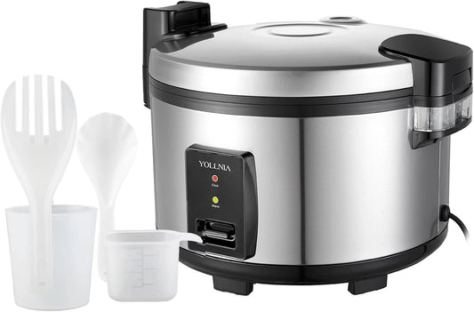 Cuit-riz 23L Grande Capacité pour 50-80 Personnes, Fonction Maintien au Chaud, 2500W, Bol Amovible Antiadhésif