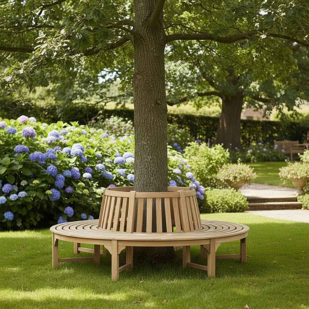 Banc Rond en Bois de Teck Massif pour Arbre 360° - Westminster