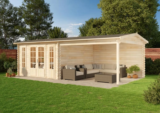 Chalet de Jardin en Bois Fribourg-44 ISO par Alpholz, Abri avec Toit Bâtière et Épaisseur Optimale