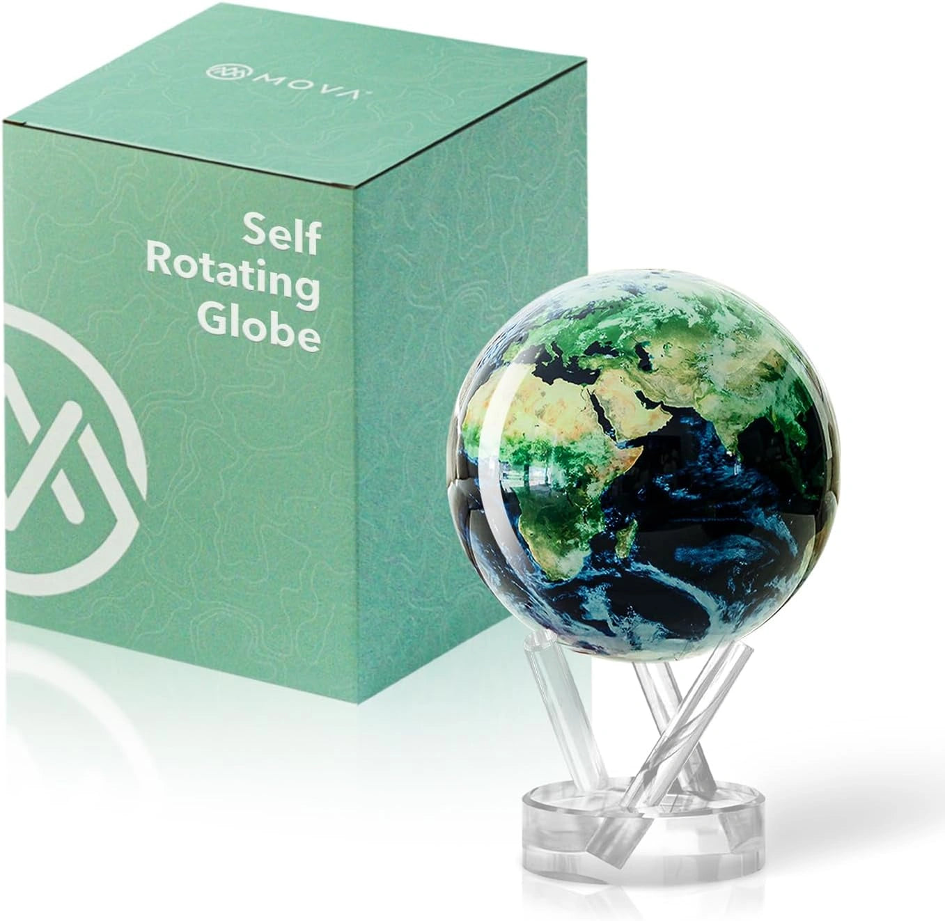 Globe Rotatif MOVA avec Nuages 11,5 cm – Décoration Écologique et Silencieuse pour Passionnés de l'Espace