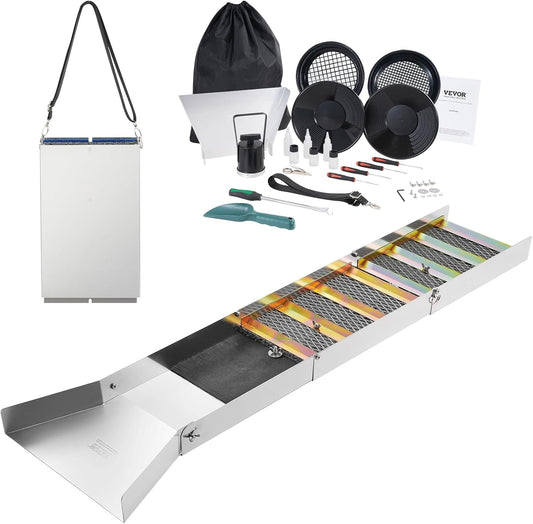 Kit d'Orpaillage Portable VEVOR 23 Pièces - Rampe en Aluminium 127 cm avec Accessoires Complet