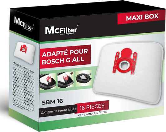 Sacs à poussière McFilter I pour aspirateur Bosch Séries 2 à 8, Type G ALL, compatibles avec modèles BGL8XHYG et plus