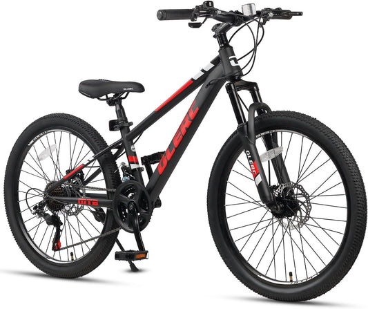 Vélo Tout-Terrain Enfant 20 et 24 Pouces, 21 Vitesses, Freins à Disque pour 6 à 18 Ans