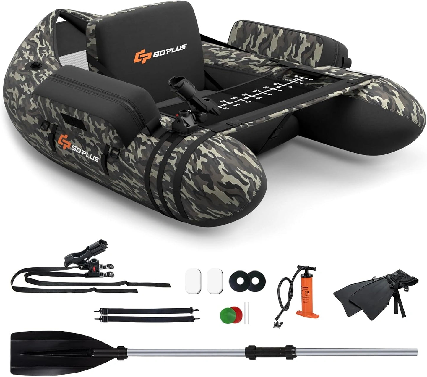 Bateau de Pêche Gonflable en Polyester avec Accessoires Complet