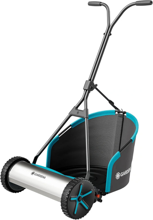 Tondeuse Manuelle Gardena Plus 400 - Coupe Cylindrique 40 cm, Sans Fil, avec Bac à Herbe, pour Pelouses jusqu'à 250 m²