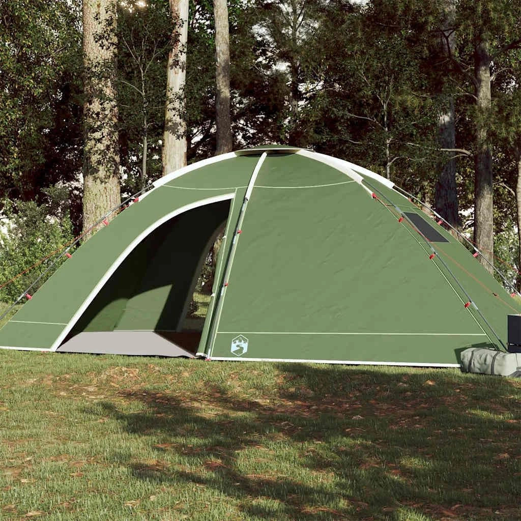 Tente familiale imperméable pour 4 personnes, bleu, polyester, idéale pour camping et festivals