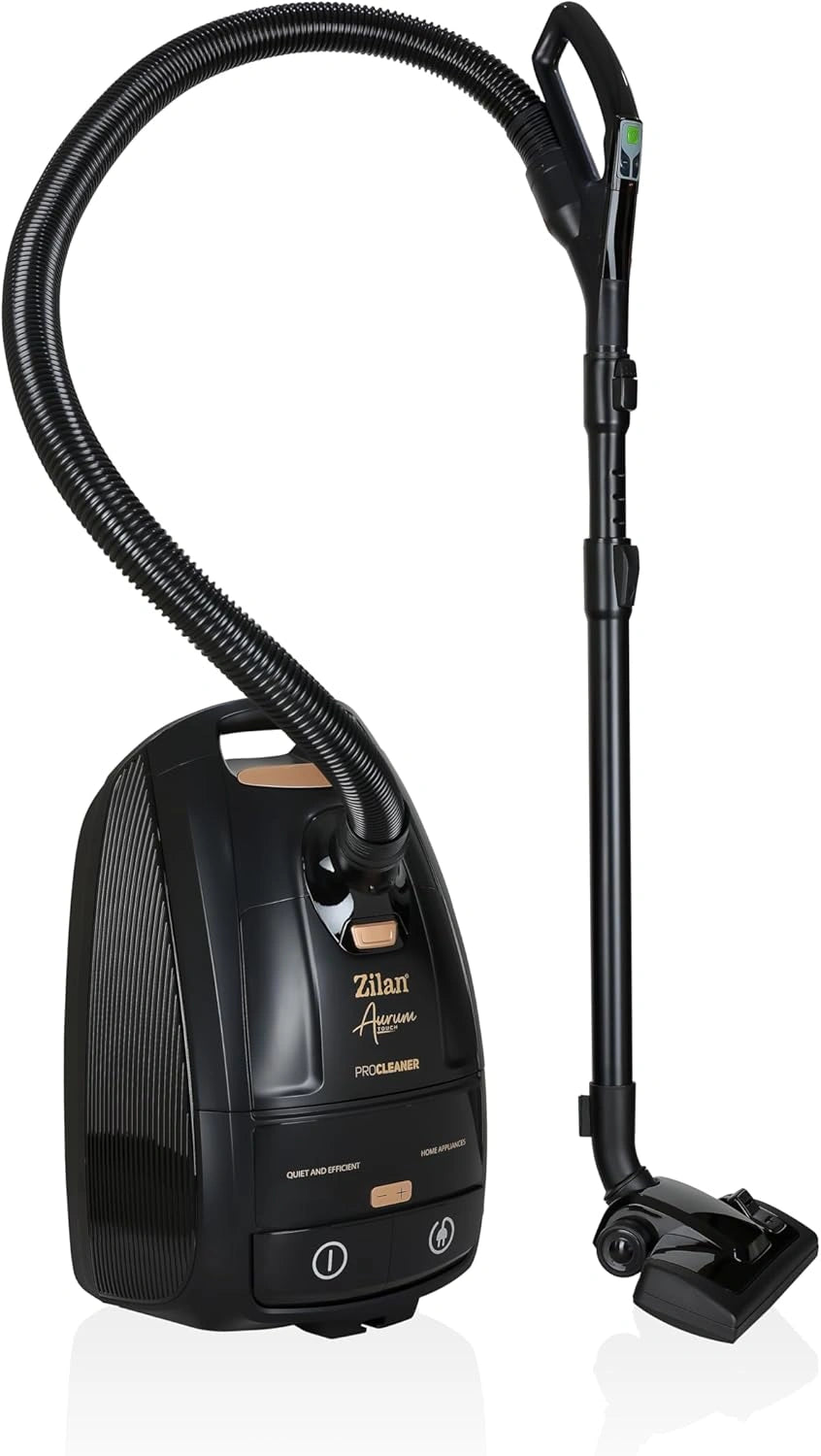 Aspirateur Zilan 2400W avec Filtration Avancée, Noir et Or