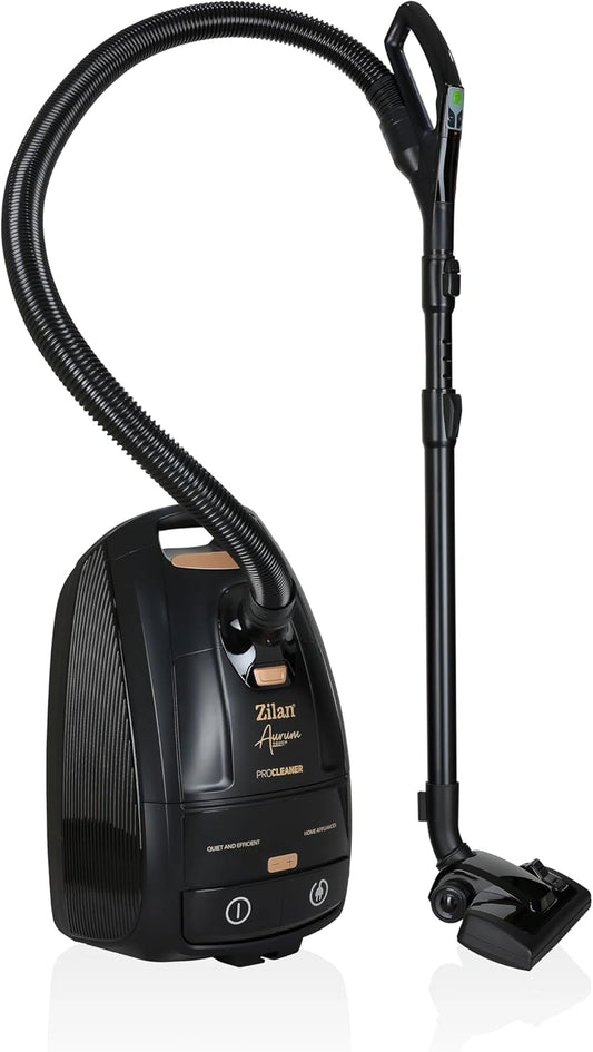 Aspirateur Zilan 2400W avec Filtration Avancée, Noir et Or