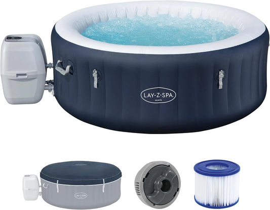 Spa Gonflable Écologique Miami AirJet pour 4 Personnes - 180x180x66 cm - Bleu