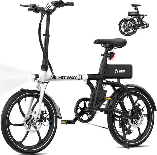 Vélo Électrique Pliable HITWAY 250W, Roues 16/20 Pouces, Vitesse 25km/h, Batterie 36V 9Ah, Autonomie 35-70km, E-Bike Urbain pour Adultes