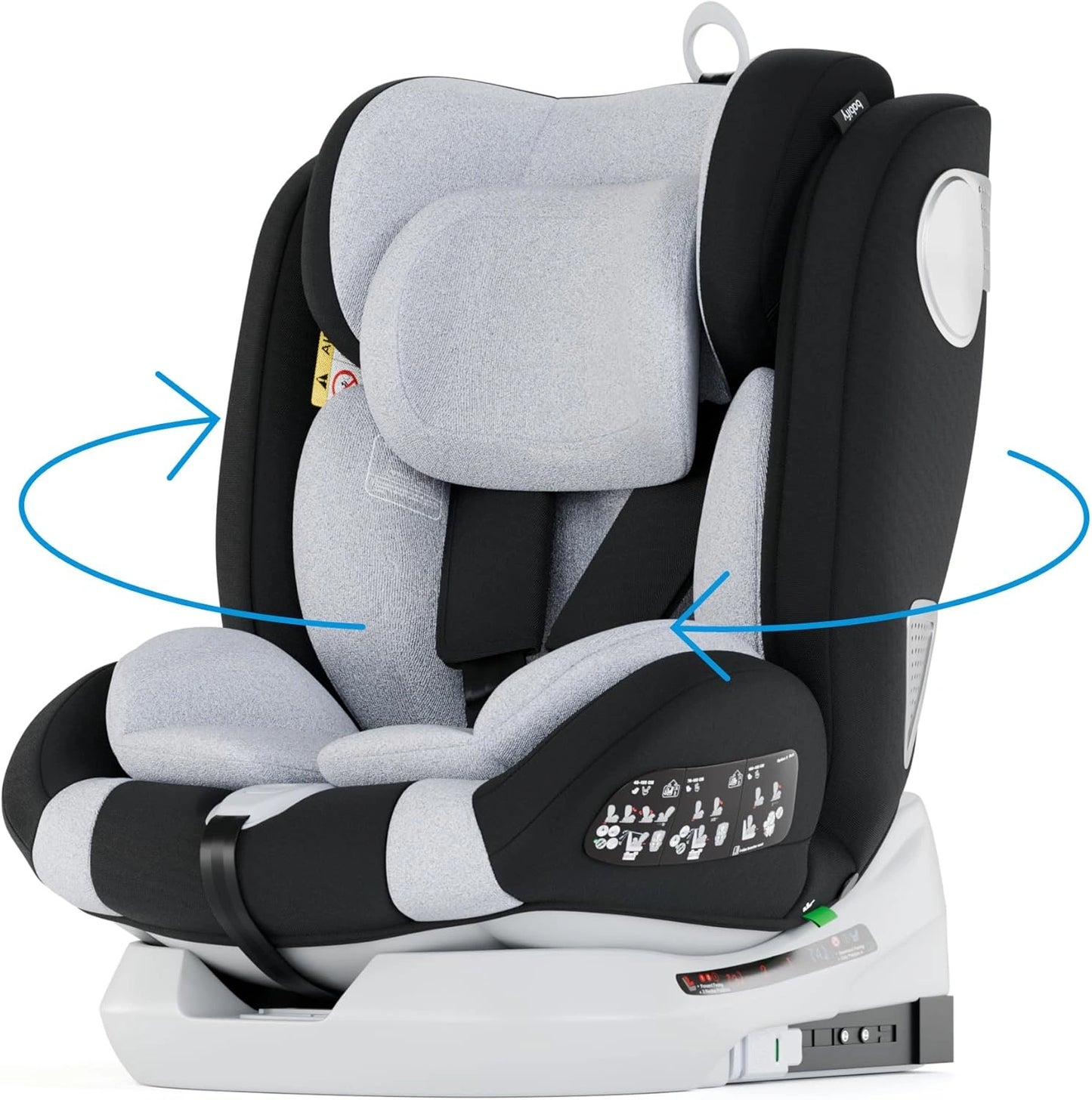 Siège Auto Babify i-Size 360° pour Enfants 0-36kg, Isofix Groupe 0-3, Ergonomique et Pivotant