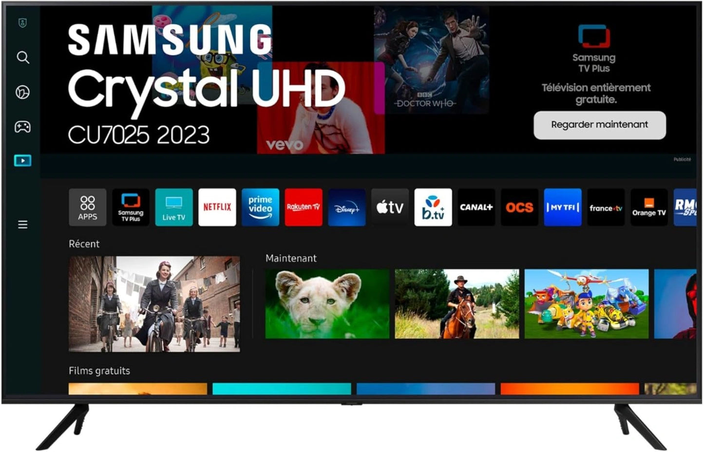 Téléviseur Samsung Crystal UHD 4K 2023 43 pouces avec PurColor et HDR10+