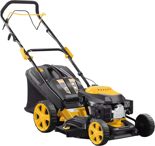 Tondeuse à Essence Autotractée 146cm3 avec Mulching - Hauteur Réglable - Démarrage Facile - Marque Française