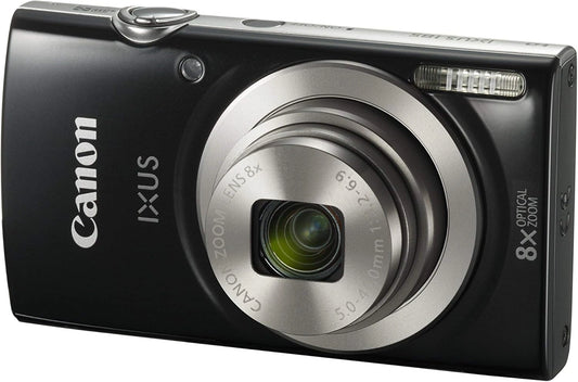 Canon IXUS 185 Appareil Photo Compact 20MP, Zoom 8x, Vidéo HD, Noir