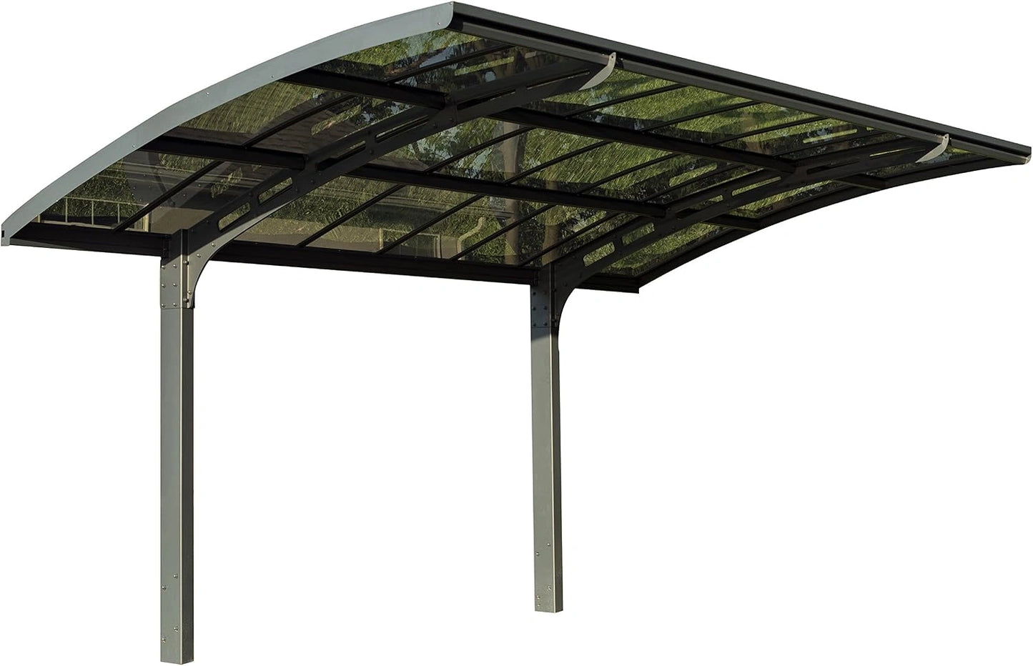 Abri d'Auto Arizona 14,3 m² en Polycarbonate et Aluminium, Résistant aux Intempéries, Protection UV pour Véhicule