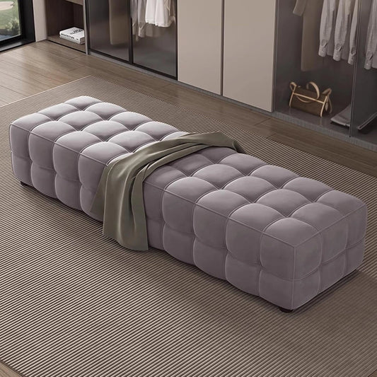 Banquette de Chambre Noire avec Coussin Épais, Banc Moderne en Tissu pour Salon ou Couloir, Capacité 500 kg, 160 cm