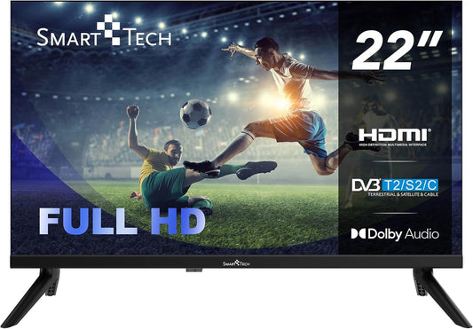Téléviseur LED Full HD 22" Smart Tech avec HDMI et USB, Modèle 2024