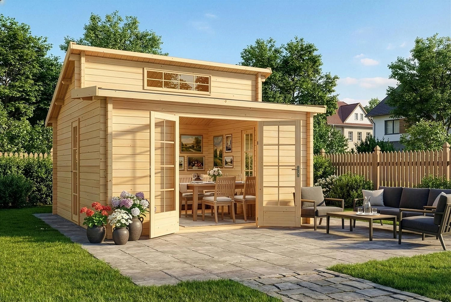 Abri de Jardin en Bois Lausitz ISO avec Toit Monopente - Marque Carlsson